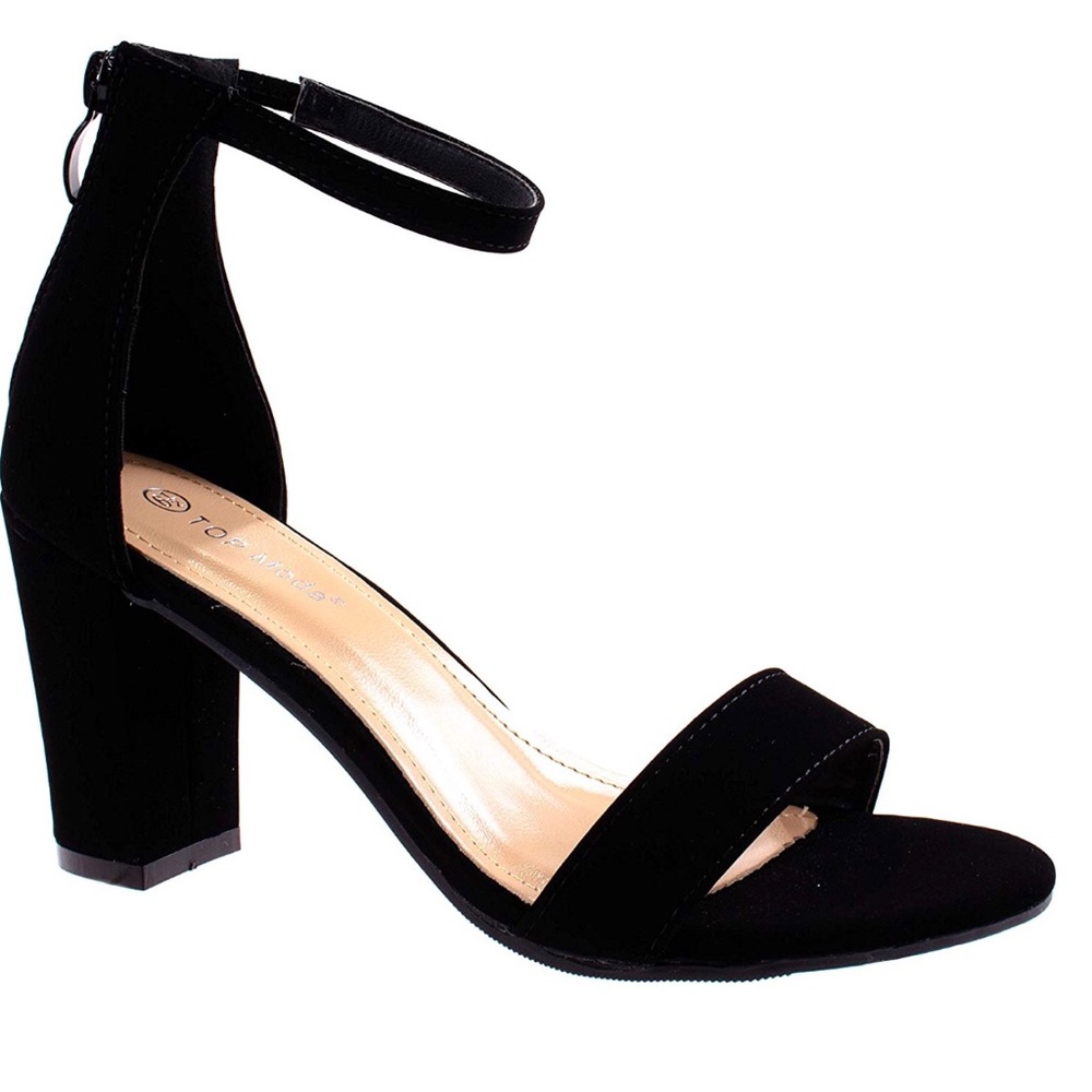 Fashion Women’s Ankle Strap Heel Sandal - Black